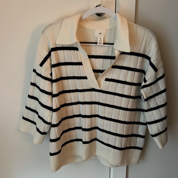 H&M Rib knit sweater with collar size S - Picture 6 of 7